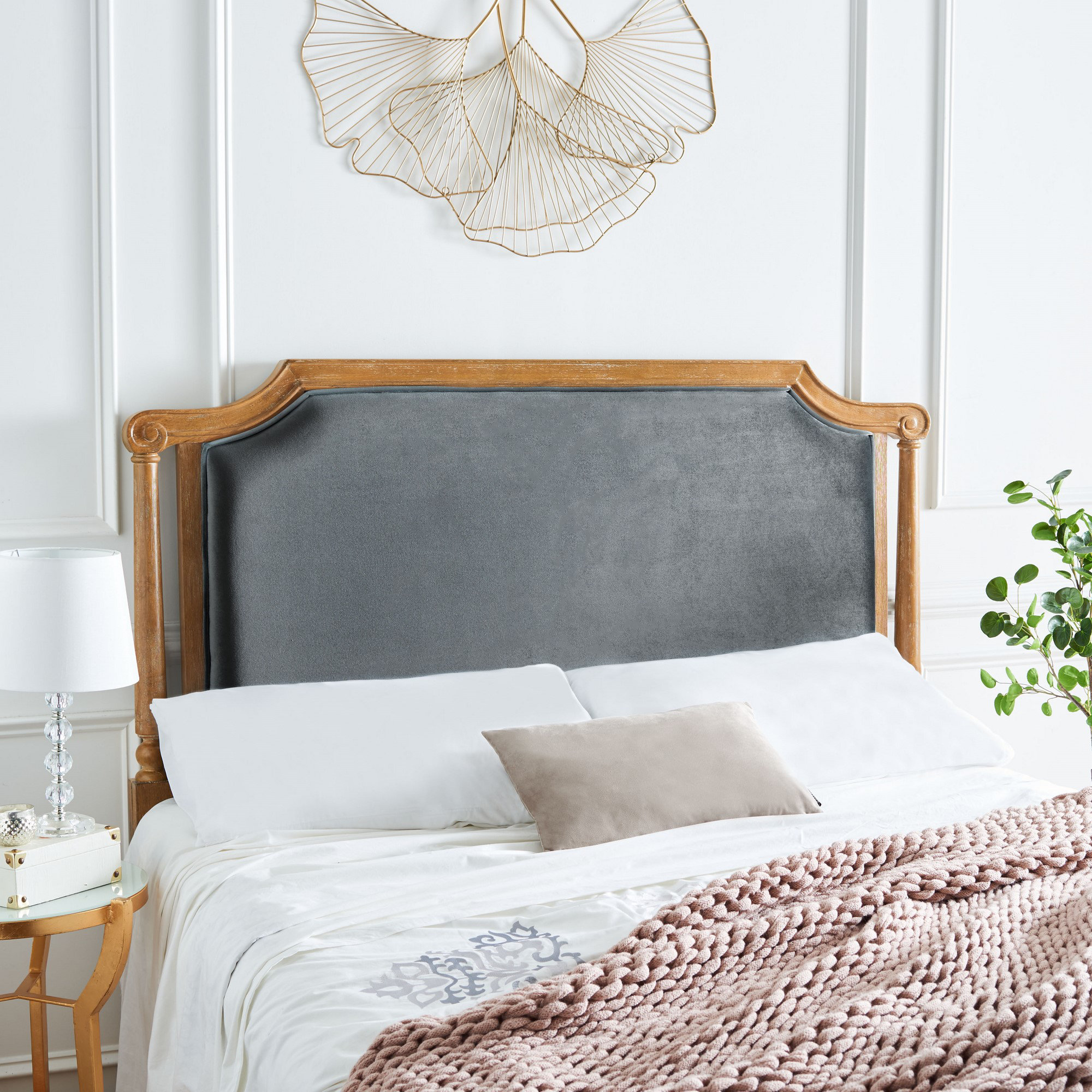 Linen headboard queen discount
